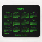 Grüner Neonkalender 2019 durch Janz Mousepad (Vorne)