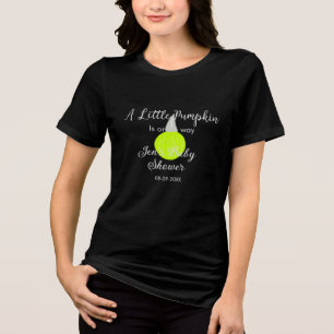 Grüner Neonkürbis kleiner Kürbis ist auf dem Weg Tri-Blend Shirt