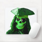 Grüner Neonpirat mit skully u. Flecken Mousepad (Mit Mouse)
