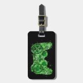 Grüner NeonVideospiel-Prüfer-Gepäckanhänger Gepäckanhänger (Vorderseite vertikal)