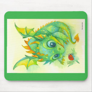 Grüner Neugieriger Drache-Mauspad Mousepad