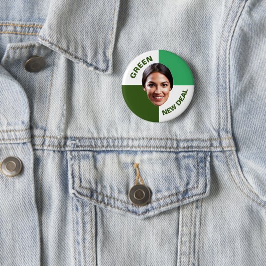 Grüner New Deal des AOC Button (Beispiel)