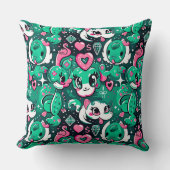 Grüner niedlicher Cartoon extravagante Drachen, Dr Kissen (Vorderseite)