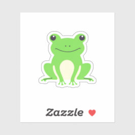 Grüner Niedlicher Frosch Aufkleber