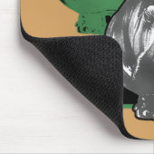 Grüner Nilpferd Mousepad (Ecke)