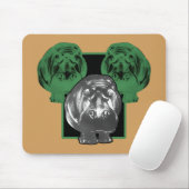 Grüner Nilpferd Mousepad (Mit Mouse)