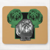 Grüner Nilpferd Mousepad (Vorne)