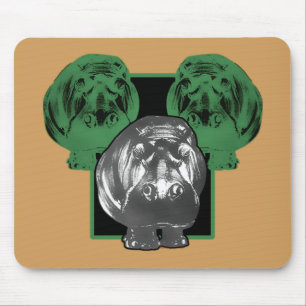 Grüner Nilpferd Mousepad