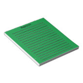 Grüner Notepad auf der Einkaufsliste Notizblock (angewinkelt)