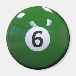 Grüner Nr. 6- Billard-Pool-Ball Magnet