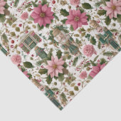 Grüner Nussknacker mit festlichen Blumen Seidenpapier (Detail)