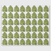 Grüner Oger Troll Funny Cartoon Geschenkpapier (Flach)