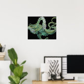Grüner Oktopus 20 x 16 Poster (Heimbüro)