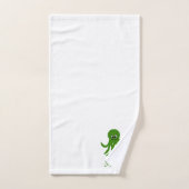 Grüner Oktopus-Design mit Monogramm Badhandtuch Set (Handtuch)