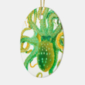 grüner Oktopus Keramikornament (Links)