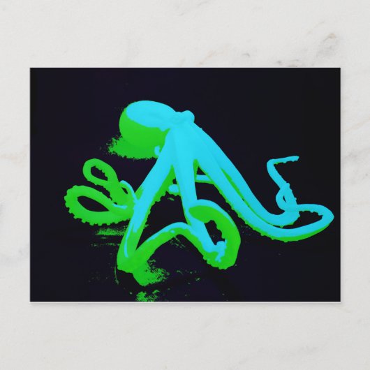Grüner Oktopus Postkarte (Vorderseite)