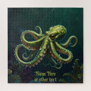 Grüner Oktopus unter dem Meeresbad Puzzle