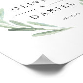 Grüner Olive Branch Kreath Begrüßungszeichen Poster (Ecke)