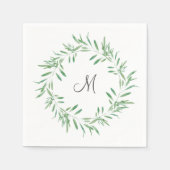 Grüner Olive-Kranz Serviette (Vorderseite)