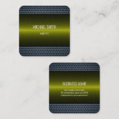 Grüner Olive Stainless Steel Metal Look Quadratische Visitenkarte (Vorne/Hinten)