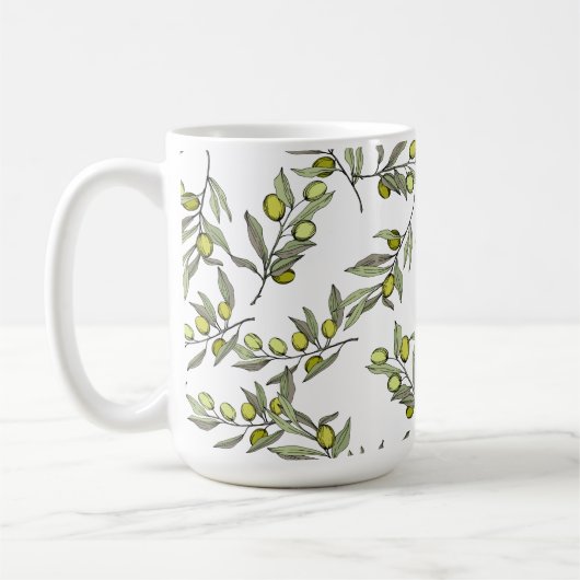 Grüner Olivenbaum Kaffeetasse (Links)
