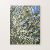 Grüner Olivenbaum mit schwarzen Früchten Puzzle (Vertikal)