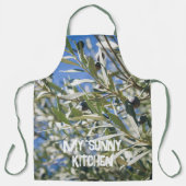 Grüner Olivenbaum mit schwarzen Früchten Schürze (Vorderseite)