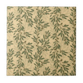 Grüner Olivenbaum Zweig Mittelmeer Muster Fliese (Vorderseite)