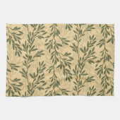 Grüner Olivenbaum Zweig Mittelmeer Muster Geschirrtuch (Horizontal)