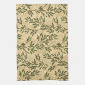 Grüner Olivenbaum Zweig Mittelmeer Muster Geschirrtuch (Vertikal)