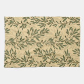 Grüner Olivenbaum Zweig Mittelmeer Muster Geschirrtuch (Horizontal)