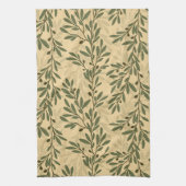 Grüner Olivenbaum Zweig Mittelmeer Muster Geschirrtuch (Vertikal)