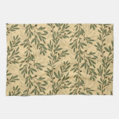Grüner Olivenbaum Zweig Mittelmeer Muster Geschirrtuch (Horizontal)