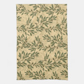 Grüner Olivenbaum Zweig Mittelmeer Muster Geschirrtuch (Vertikal)