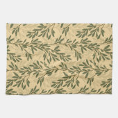 Grüner Olivenbaum Zweig Mittelmeer Muster Geschirrtuch (Horizontal)