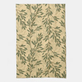 Grüner Olivenbaum Zweig Mittelmeer Muster Geschirrtuch (Vertikal)