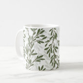Grüner Olivenbaum Zweig Mittelmeer Muster Kaffeetasse (Vorderseite Links)