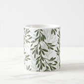 Grüner Olivenbaum Zweig Mittelmeer Muster Kaffeetasse (Mittel)