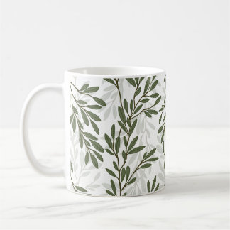 Grüner Olivenbaum Zweig Mittelmeer Muster Kaffeetasse