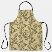 Grüner Olivenbaum Zweig Mittelmeer Muster Schürze (Vorderseite)