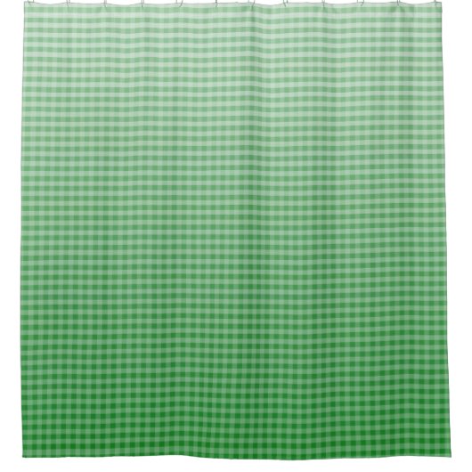 Grüner Ombre Gingham Kelly Duschvorhang (Vorderseite)