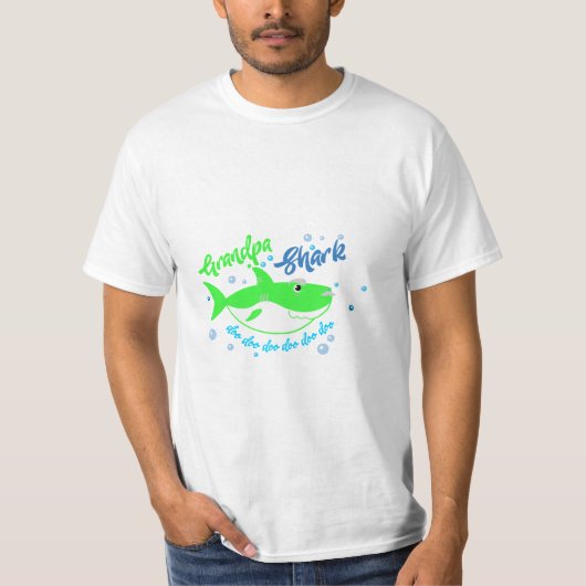 Grüner Opa Shark Doo Doo Doo T-Shirt (Vorderseite)