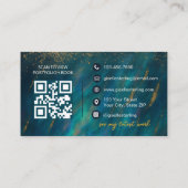 Grüner Opalstein-QR-Code Visitenkarte (Rückseite)