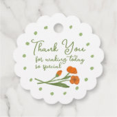 Grüner Orangen Blumen Garten Whimsical Handbemalt Geschenkanhänger (Rückseite)