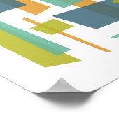 Grüner Orangenblauer Blick durch Abstrakte Rechtec Poster (Ecke)