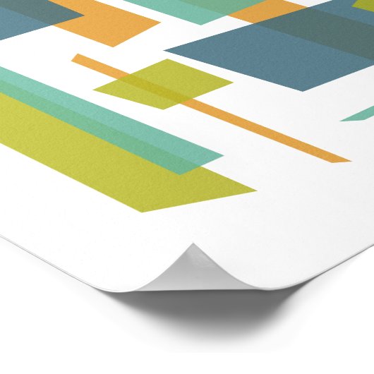 Grüner Orangenblauer Blick durch Abstrakte Rechtec Poster (Ecke)