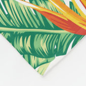 Grüner Orangenpapagei und orangefarbene Blume Fleecedecke (Ecke)