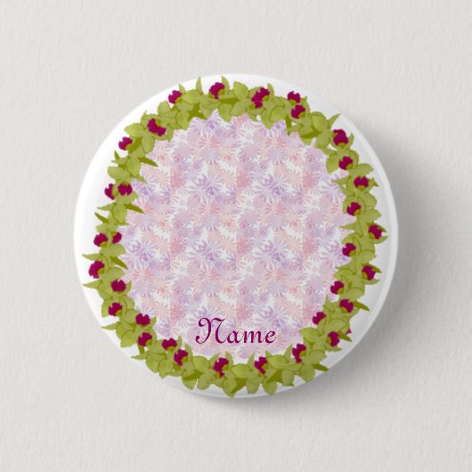 Grüner Orchideenleu-Schablonenknopf Button (Vorderseite)