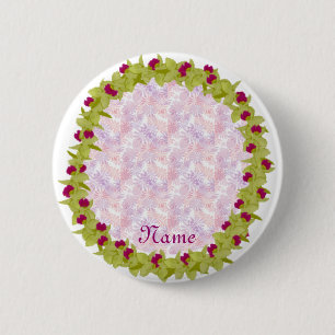 Grüner Orchideenleu-Schablonenknopf Button