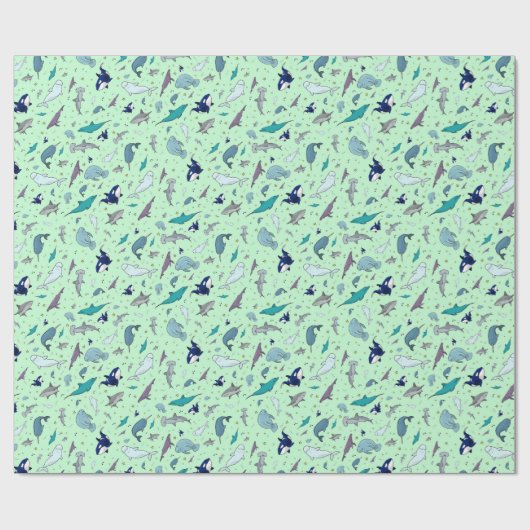 Grüner Ozean Geschenkpapier (Flach)